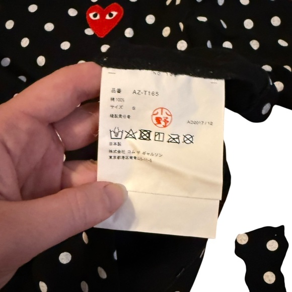 Comme des Garcons Navy Play Polka Dot T-Shirt Small - Picture 5 of 6